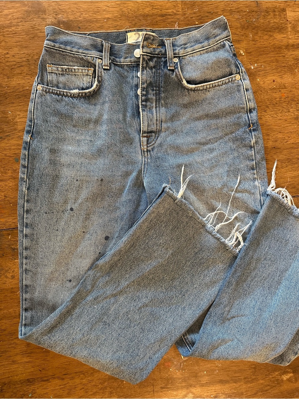 We The Free "Old West" Slouchy Straight-Leg Jeans by Free People Size 28